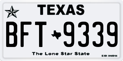 TX license plate BFT9339