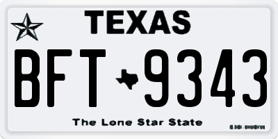 TX license plate BFT9343