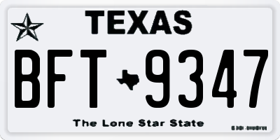 TX license plate BFT9347