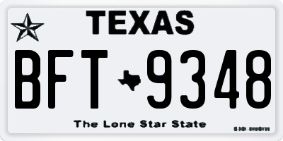 TX license plate BFT9348