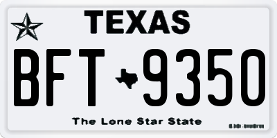 TX license plate BFT9350