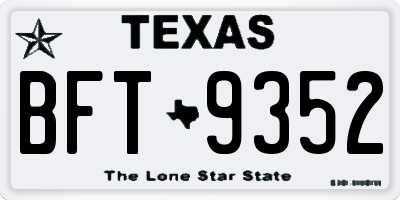 TX license plate BFT9352