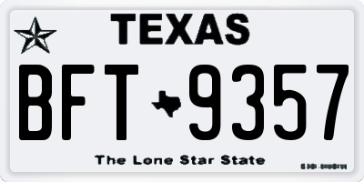 TX license plate BFT9357