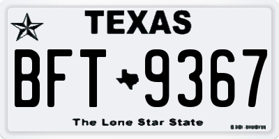 TX license plate BFT9367