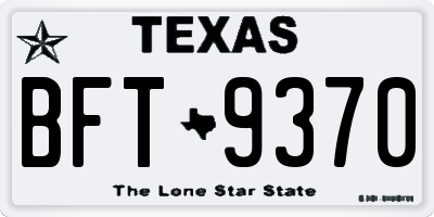 TX license plate BFT9370