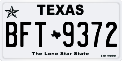 TX license plate BFT9372