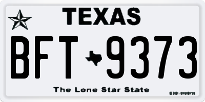 TX license plate BFT9373