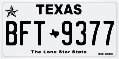 TX license plate BFT9377