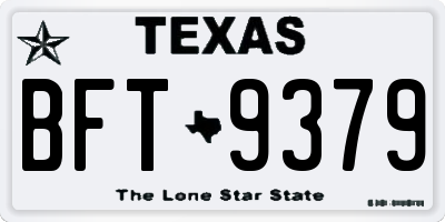 TX license plate BFT9379