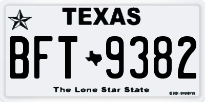 TX license plate BFT9382