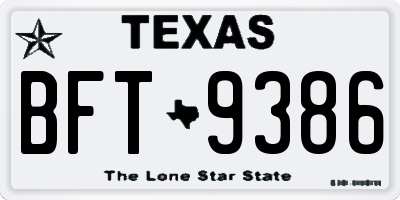 TX license plate BFT9386