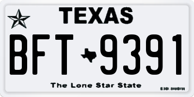 TX license plate BFT9391