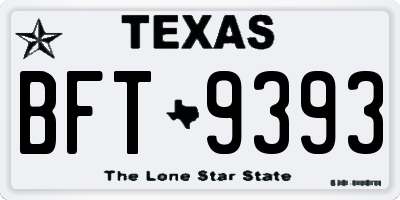 TX license plate BFT9393