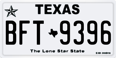TX license plate BFT9396