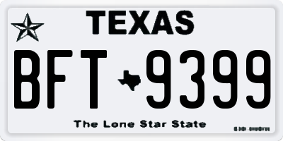 TX license plate BFT9399