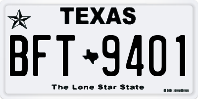 TX license plate BFT9401