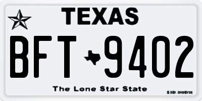TX license plate BFT9402