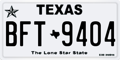 TX license plate BFT9404