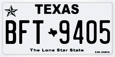 TX license plate BFT9405