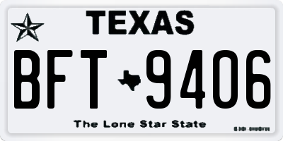 TX license plate BFT9406