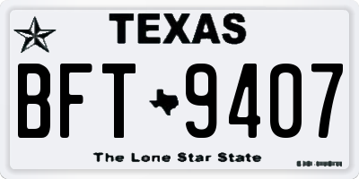 TX license plate BFT9407