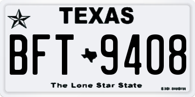 TX license plate BFT9408