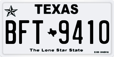 TX license plate BFT9410