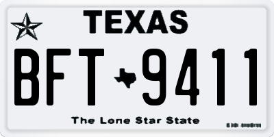 TX license plate BFT9411