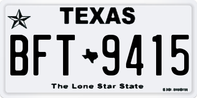 TX license plate BFT9415