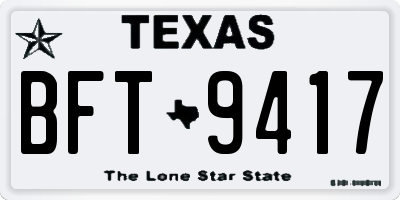 TX license plate BFT9417