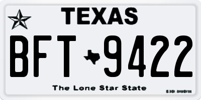 TX license plate BFT9422
