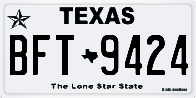 TX license plate BFT9424