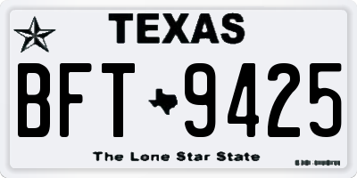 TX license plate BFT9425