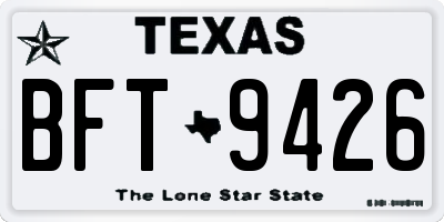 TX license plate BFT9426