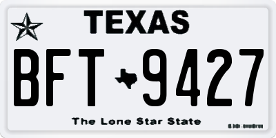 TX license plate BFT9427
