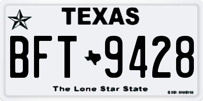 TX license plate BFT9428