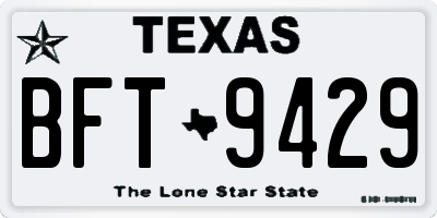 TX license plate BFT9429