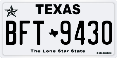 TX license plate BFT9430