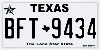 TX license plate BFT9434