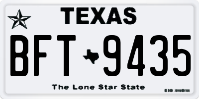 TX license plate BFT9435