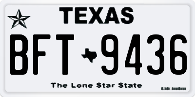 TX license plate BFT9436