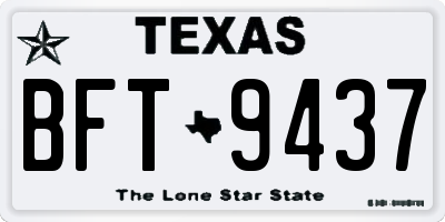 TX license plate BFT9437