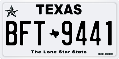 TX license plate BFT9441