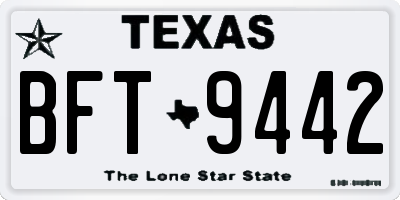 TX license plate BFT9442