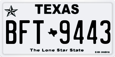 TX license plate BFT9443