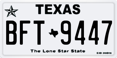 TX license plate BFT9447