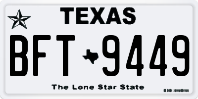 TX license plate BFT9449