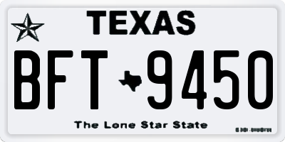 TX license plate BFT9450