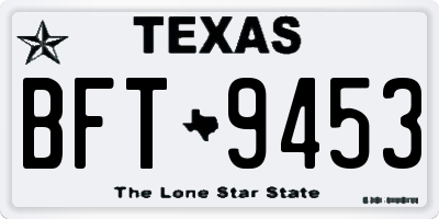 TX license plate BFT9453