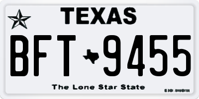 TX license plate BFT9455